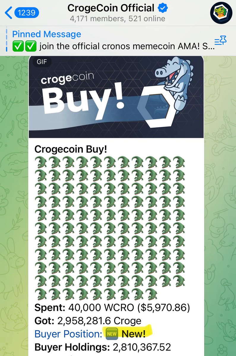 NEW holders joining $Croge everyday 🐊 

Join our chat to learn how you can get involved: t.me/crogecoin