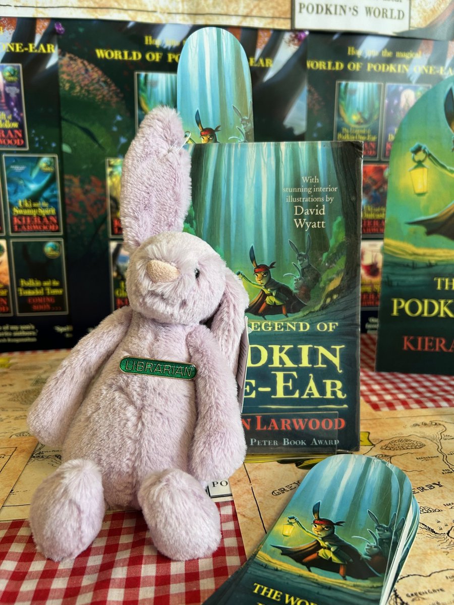 #bookoftheweek Getting ready for the Easter Holidays, we are sharing The Legend of Podkin One Ear by @kmlarwood @FaberChildrens in library lessons this week. Check out our display and find out more about the world of Podkin One Ear.