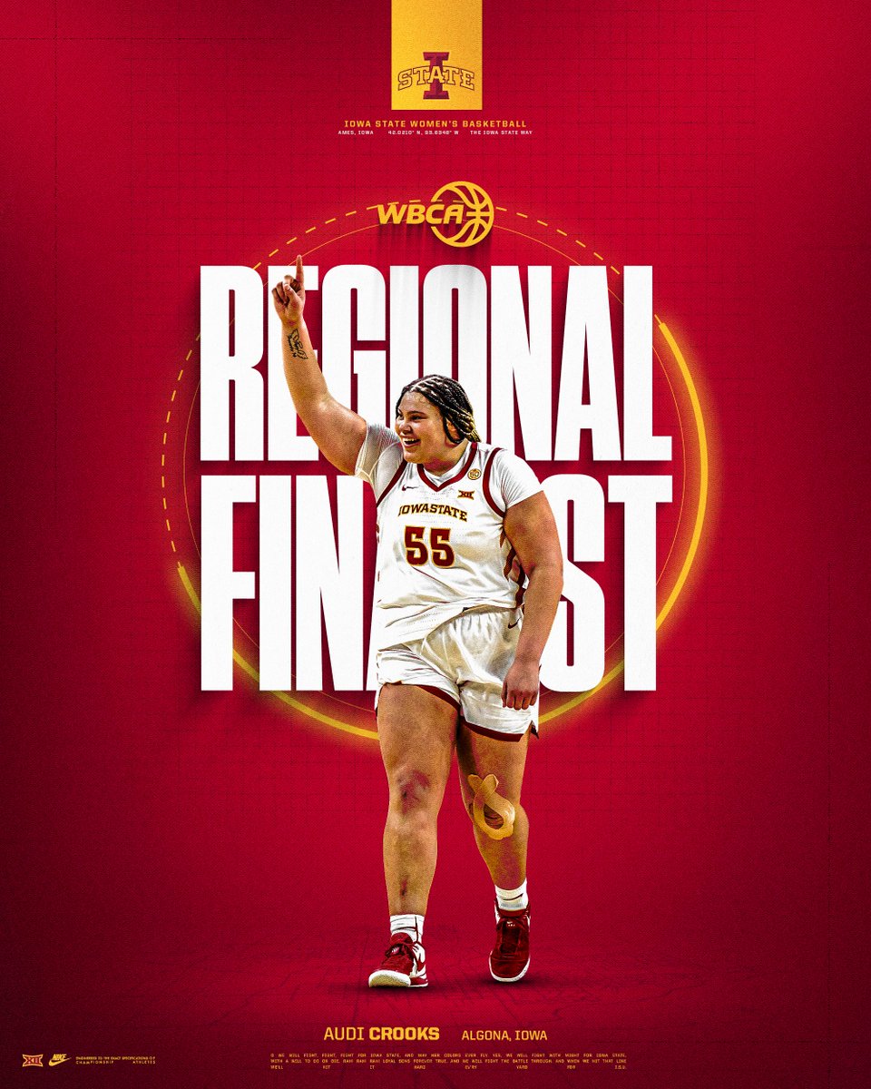 𝑹𝒆𝒈𝒊𝒐𝒏𝒂𝒍 𝑭𝒊𝒏𝒂𝒍𝒊𝒔𝒕

The postseason accolades keep coming for <a href="/AudiCrooks/">Audi Crooks</a>, a regional finalist for the WBCA All-America team! 🌪️🏀🌪️

📰: tinyurl.com/29hg4o2w