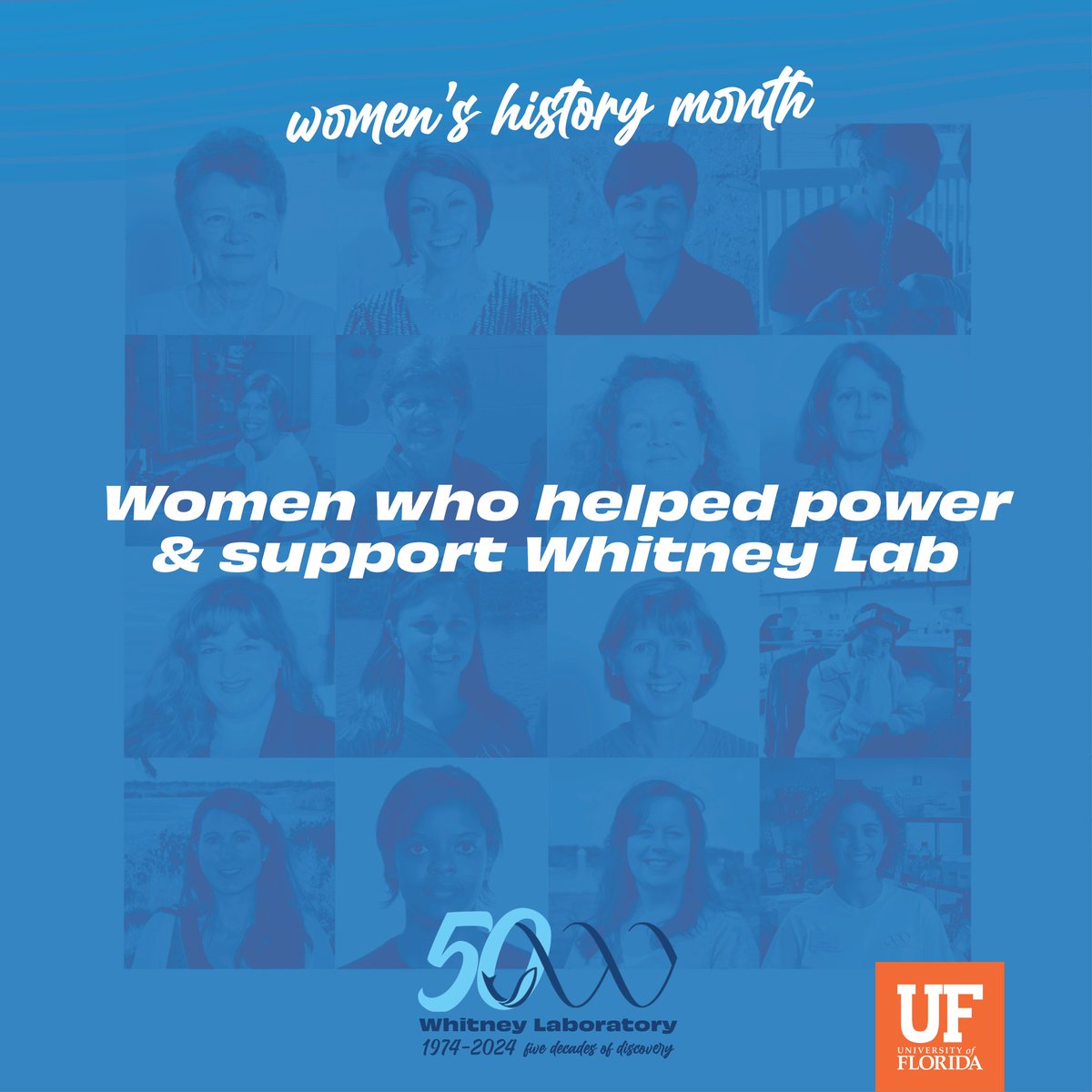 Our posts during #WomensHistoryMonth have been just a small sampling of the #WomenInScience who have contributed to 50 years of the Whitney Lab. Thanks to ALL of the women who have helped shape our lab into what it is today! whitney.ufl.edu/articles/women…