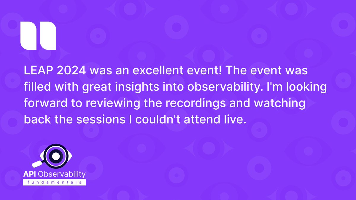 tyk_io's tweet image. Due to popular demand, the extremely successful #LEAP2024 is now the API observability fundamentals on-demand programme! 🌐💡

Check out below what people have said about the course so far! 🔥

🔗 hubs.la/Q02qJKdH0

#APIObservability #PlatformTeams #TechTalk