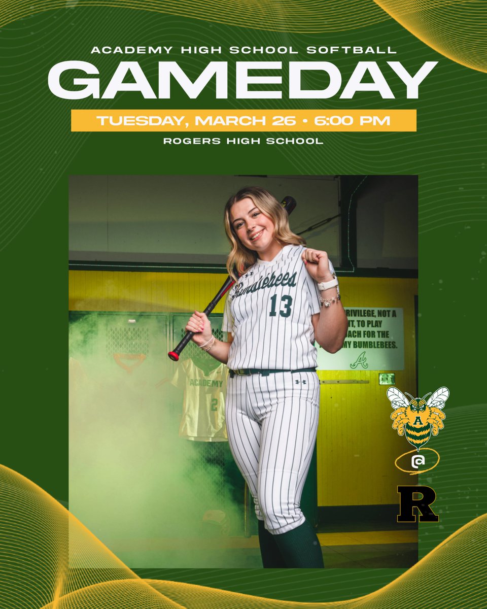 Game day for Academy Softball in Rogers! Bring your cowbells and pack the stands for the Lady Bees!

🗓️ March 26, 2024
🆚 Rogers Eagles
📍 Rogers High School
⌚️ 6:00 PM