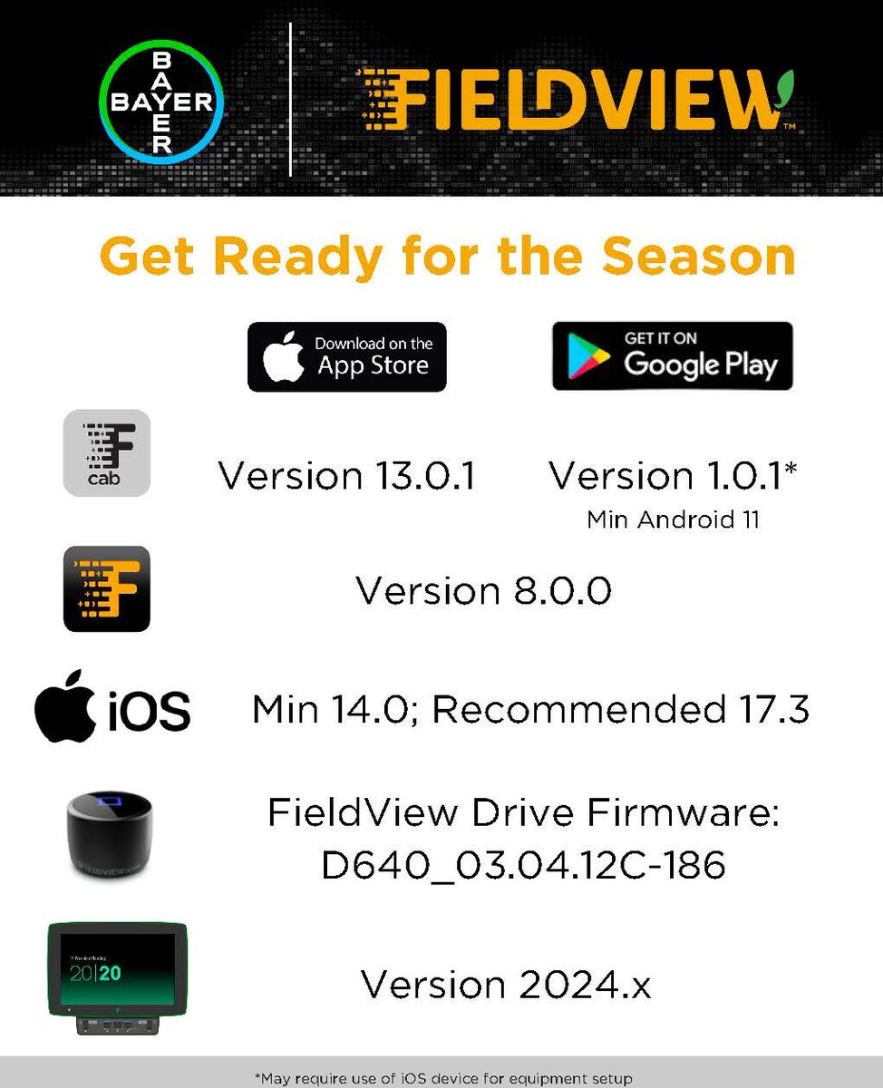 Before planting kicks off, ensure your FieldView devices are up-to-date! Stay on top of the latest versions with our handy guide. Ensuring everything's up-to-date means smoother operations ahead. #FieldView #PlantingPrep #plant24