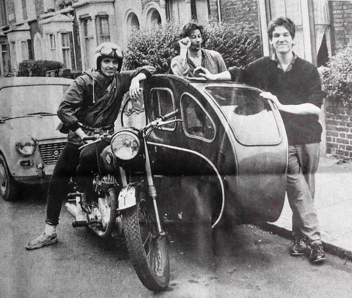 One of my favourite photos of #SwellMaps. 
I can only presume #NikkiSudden is in the sidecar….😉
#BigglesBooks
#JoweHead
#EpicSoundtracks
