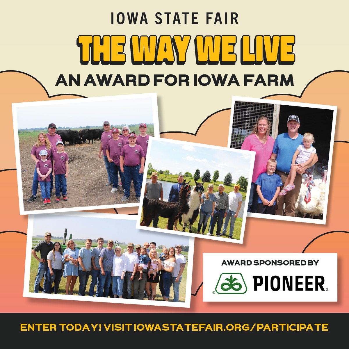 Entries are now open for The Way We Live Award! This award recognizes Iowa farm families who have demonstrated their dedication to agriculture and strong Iowa farm values. 🚜❤️ You can nominate a family at iowastatefair.org/participate/th…. Nominations are due May 15!