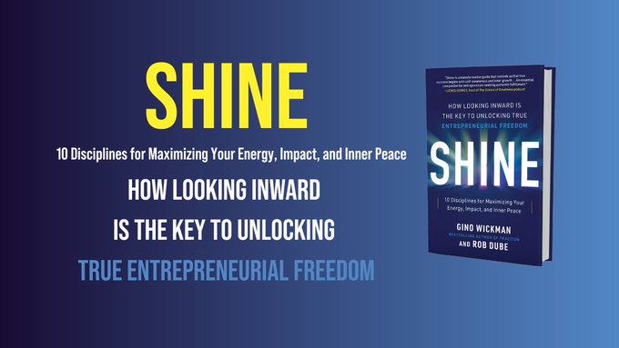 Today is the official launch day of SHINE, @GinoWickman 's most personal book yet, which he wrote with mindfulness expert @robddube. Congratulations, Gino and Rob!