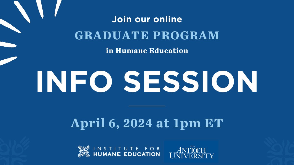 Join us on April 6 for a Grad Program Info Session! Whether you're passionate about animal protection, environmental ethics, or human rights, our grad programs will empower you to make a difference through long-term, sustainable systems change. RSVP here: bit.ly/3SnKpdG