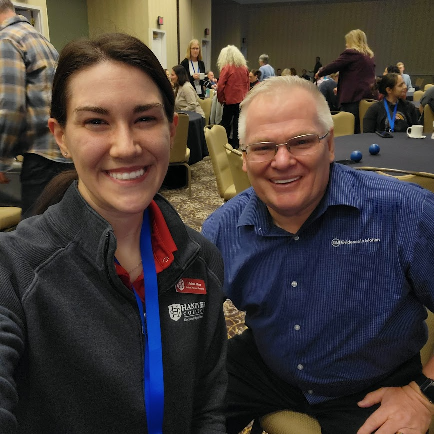 Chelsea Merz, class of '24, was able to learn from and spend a moment with Keynote Speaker, Dr. Adriaan Louw, who had GREAT things to say about the Hanover DPT program and its faculty. Dr. Louw is a leading lecturer, author and researcher of pain science. 

@kptatweets @eimteam