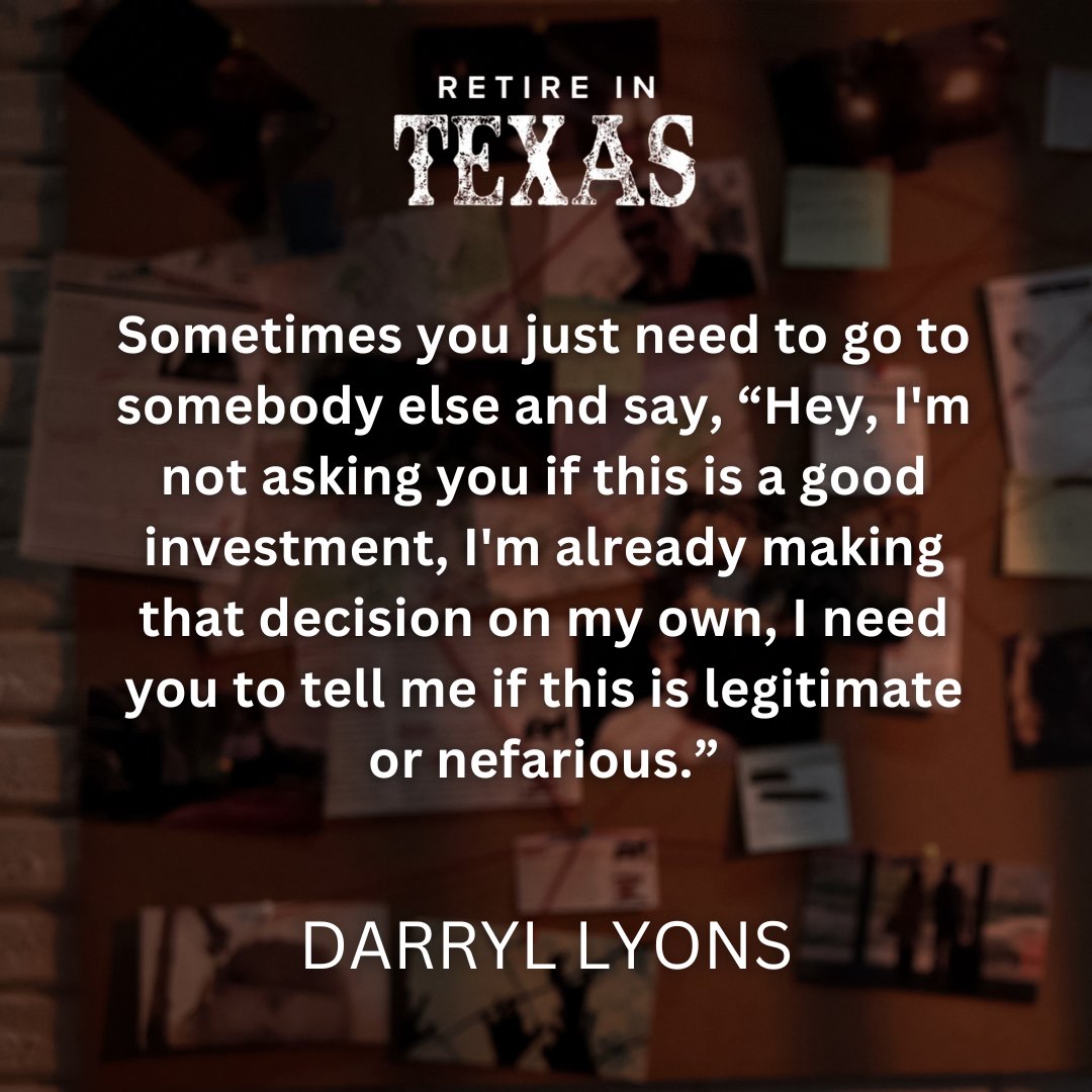 Consider PAX Financial Group when needing a second look into a financial decision you want to make.

ow.ly/e5SE50QYXwo

#PAX #RetireInTexas #DarrylLyons #SanAntonio #Texas #FinancialCrime #CrimePodcast #LegitimateInvestment #FinancialDecisions #OutsideLookingIn #TimDuncan