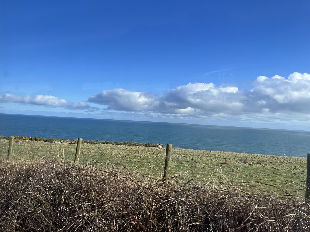 After the horrible sleet this morning, it’s nice to see this sort of weather along the east coast line as I head south for a full day @StAndrewsUniLib tomorrow 😎