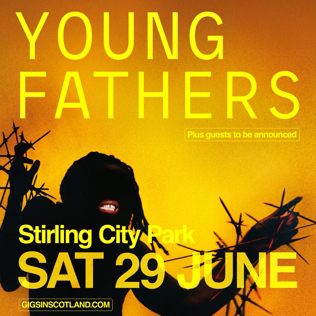 Gigs in Scotland (@gigsinscotland) on Twitter photo ON SALE NOW 🎟️» <a href="/Youngfathers/">Young Fathers</a>, with an exciting day festival curated by themselves!
Plus guests to be announced
City Park, Stirling | Sat, 29th June 2024
TICKETS ⇾ gigss.co/young-fathers ON SALE NOW 🎟️» <a href="/Youngfathers/">Young Fathers</a>, with an exciting day festival curated by themselves!
Plus guests to be announced
City Park, Stirling | Sat, 29th June 2024
TICKETS ⇾ gigss.co/young-fathers