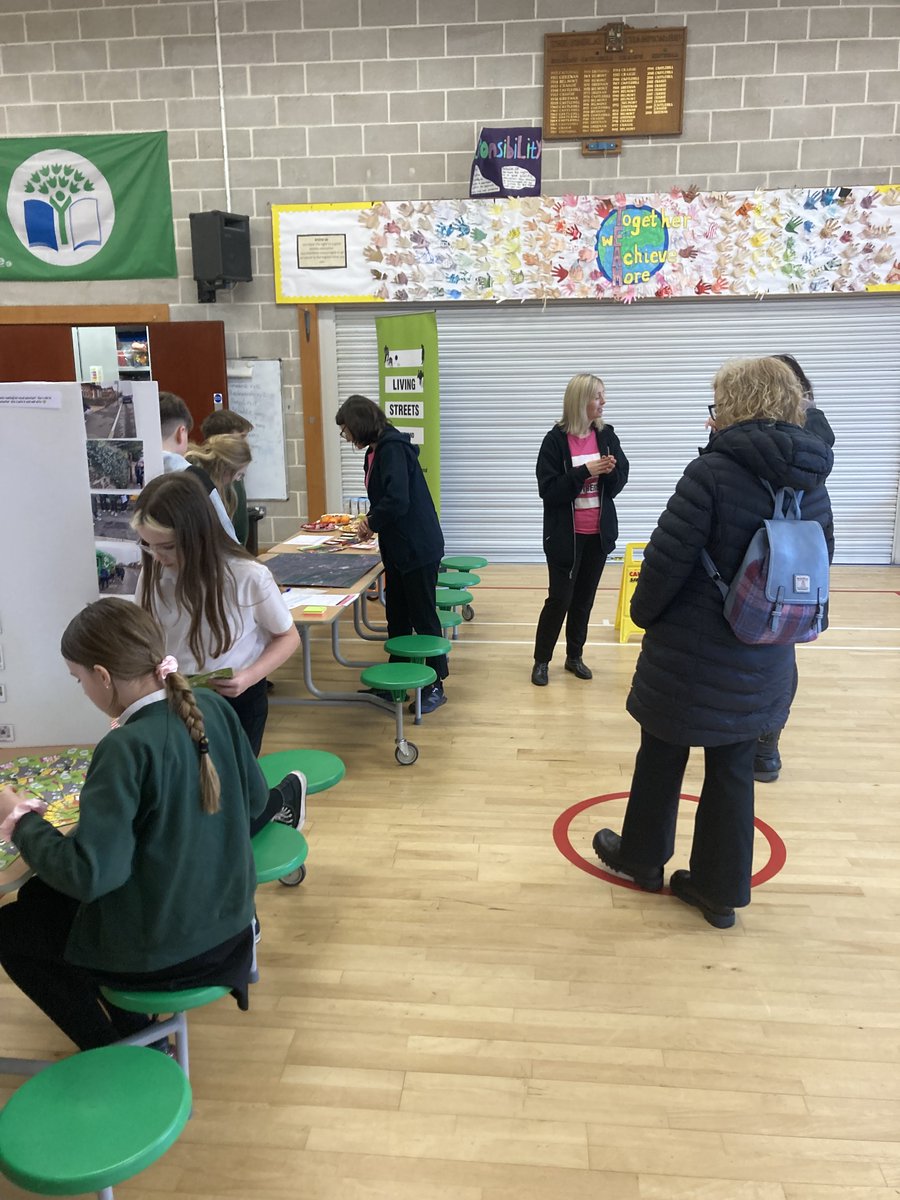 Our JRSOs and pupil leadership team helped out at the Living Streets community event at Holmston yesterday to find out about issues in the community that stop people from walking. Thanks to all who came and shared their ideas. #livingstreets #activetravel