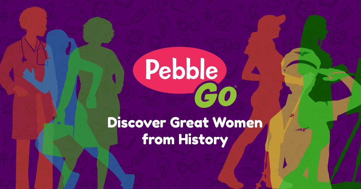 PebbleGo is celebrating #WomensHistoryMonth by helping your students discover a great woman from history. Check out the quiz and activities and let students learn about women who did amazing things! ow.ly/JLoo50yAJh5 #KyLChat #KyGoDigital #TLChat