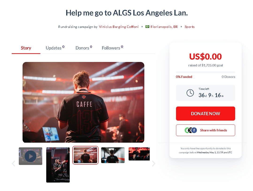 Help me go to ALGS Los Angeles LAN. As many of you know EA doesn't help Coaches and my team has no Org, so I will be doing a funding and streams to try raise money. Links will be below. If you cant help with money just RT or comment so more people can see.