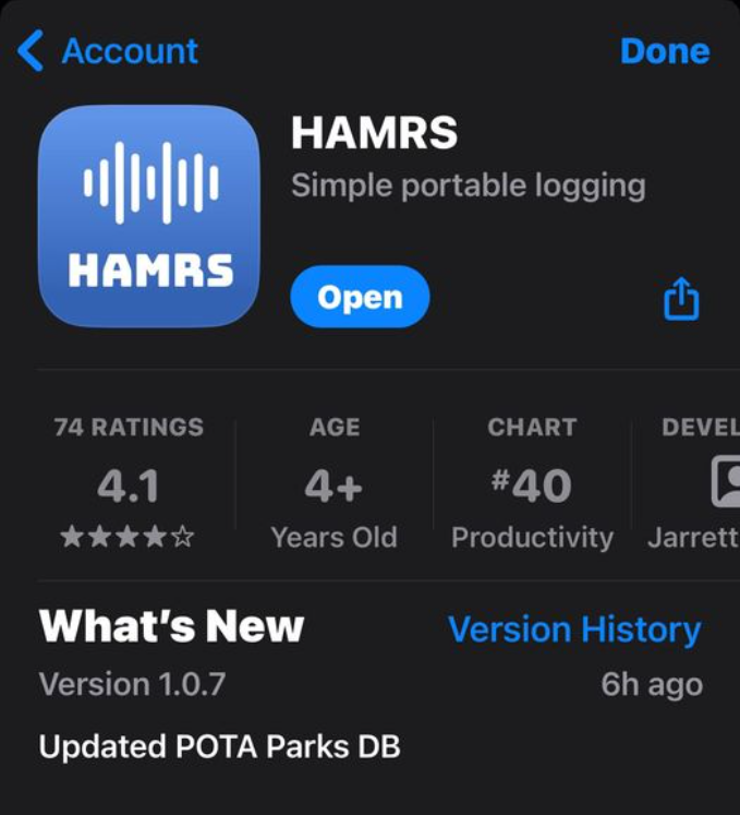 Looks like HAMRS has been updated on IOS. No love on Android yet.