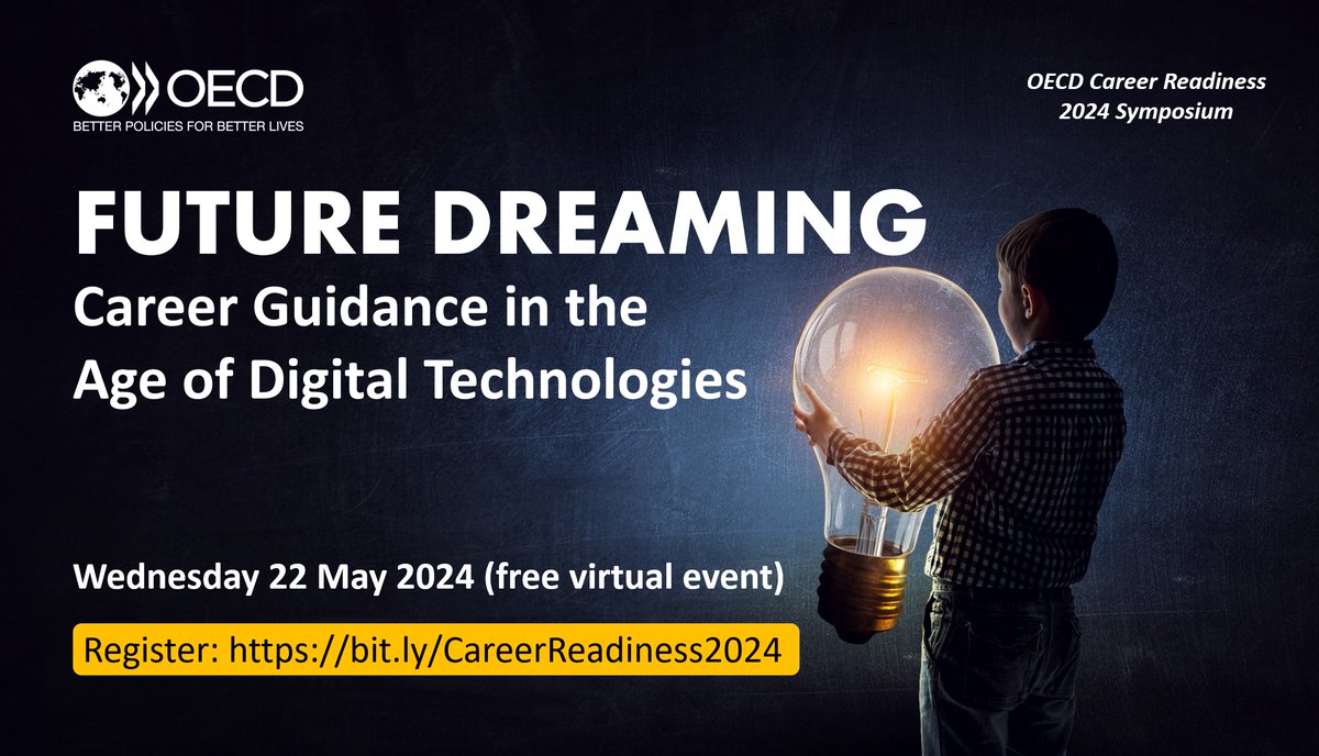 *Registrations open* May 22: @OECDEduSkills symposium on career guidance for youth in the age of digital technologies. For more information and to register for this free virtual event: meetoecd1.zoom.us/meeting/regist…