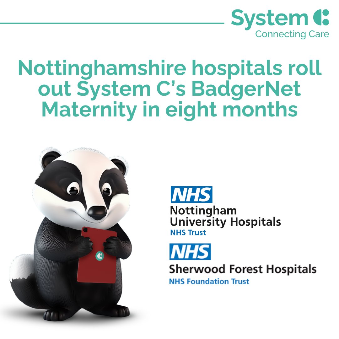 We are excited to share a brand new case study documenting the experience of two Nottinghamshire trusts - Nottingham University Hospitals NHST and Sherwood Forest Hospitals NHSFT - in rolling out our BadgerNet Maternity solution 🦡 Click to find out more bit.ly/3vp6XDC