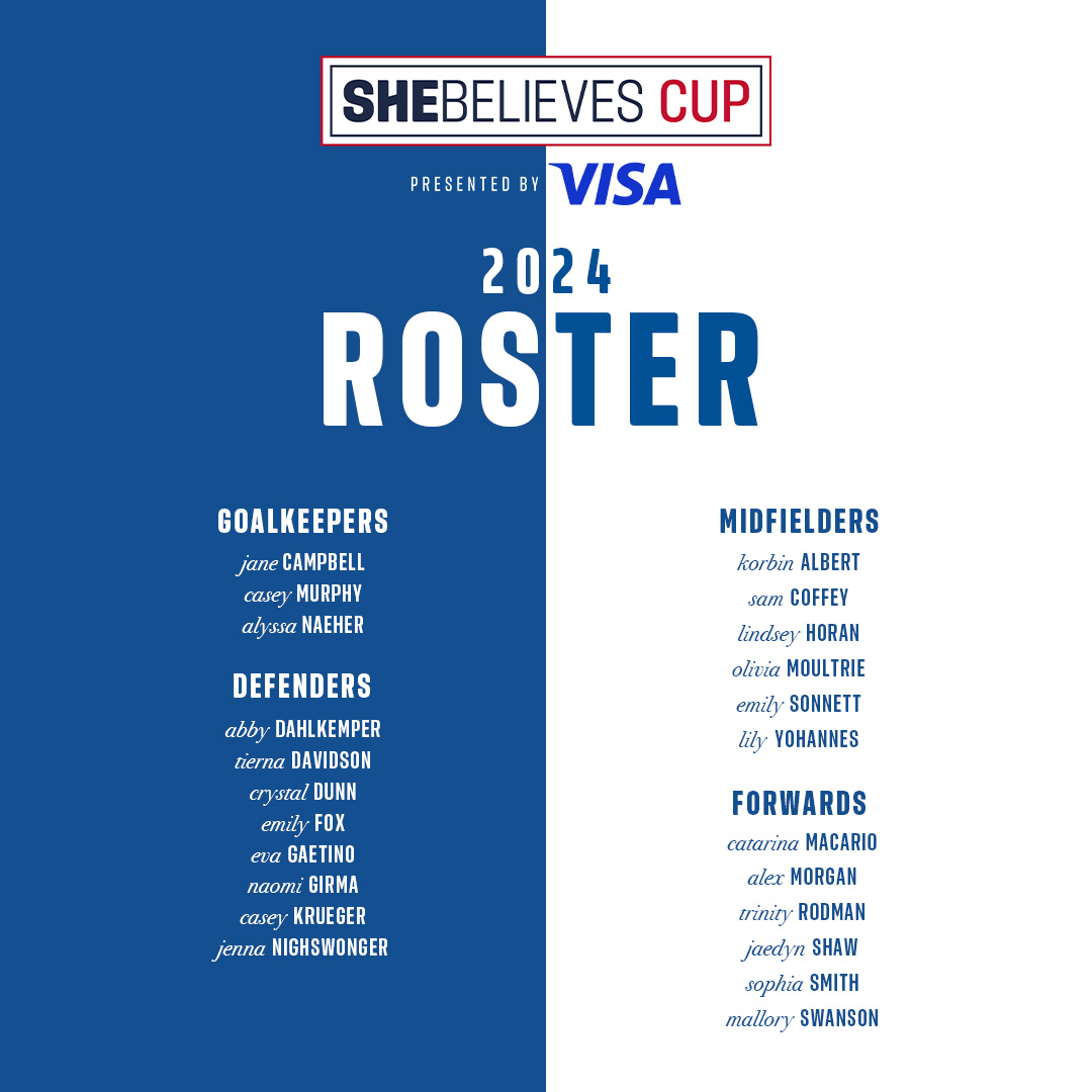 Our 23 headed to Atlanta and Columbus 🇺🇸

SheBelieves Cup, presented by <a href="/Visa/">Visa</a> 🏆