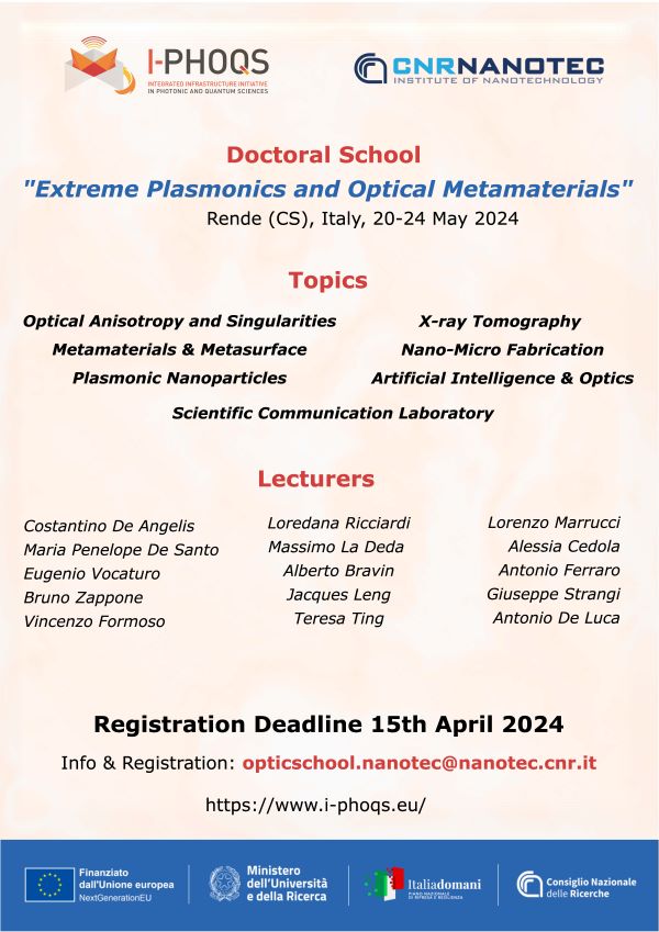 🦊I-PHOQS Doctoral School Week on “Extreme Plasmonics and Optical Metamaterials” 🗓️May 20-24 2024 More info: i-phoqs.eu #Physics #plasmonics #optical #metamateials