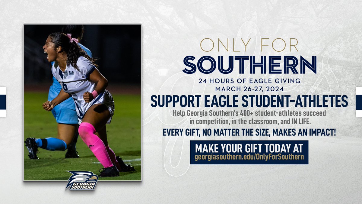 Help us reach our GOAL! ⚽️ Join the Only For Southern 24 Hours of Eagle Giving campaign! Make your gift today by visiting: bit.ly/3Tu3oE5 #HailSouthern