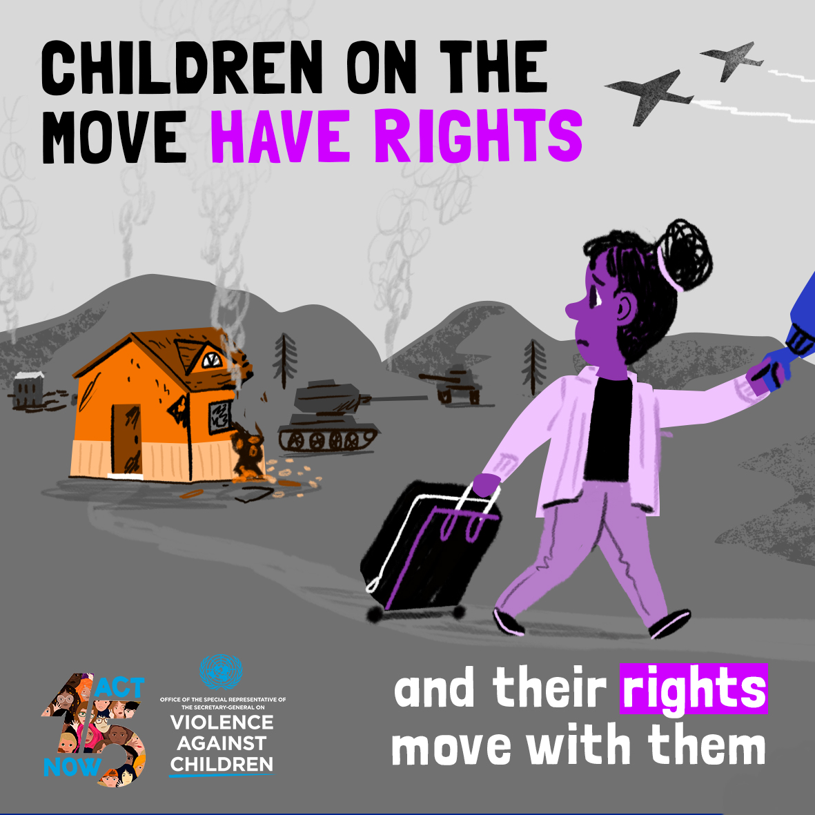 How to explaining the complex topic of children on the move to children? Why they are displaced The forms of violence they are exposed to The solutions to protect them Read the full child friendly version of our report to the #HRC55 : violenceagainstchildren.un.org/child-particip…