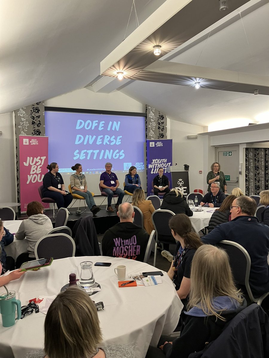 Our final panel of the day is starting - this panel, made up of DofE Leaders, is discussing the positives and challenges of being a Leader and running the DofE in diverse settings. #LeadersWithoutLimits