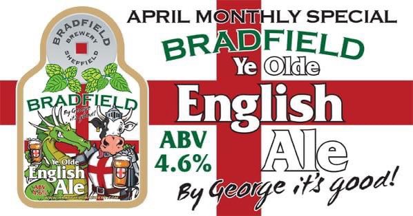 🍺Our latest seasonal ale - Bradfield Ye Olde English Ale, a light copper coloured traditional ale. Available now in 9G cask!🍺 #stgeorgesday #LimitedEdition