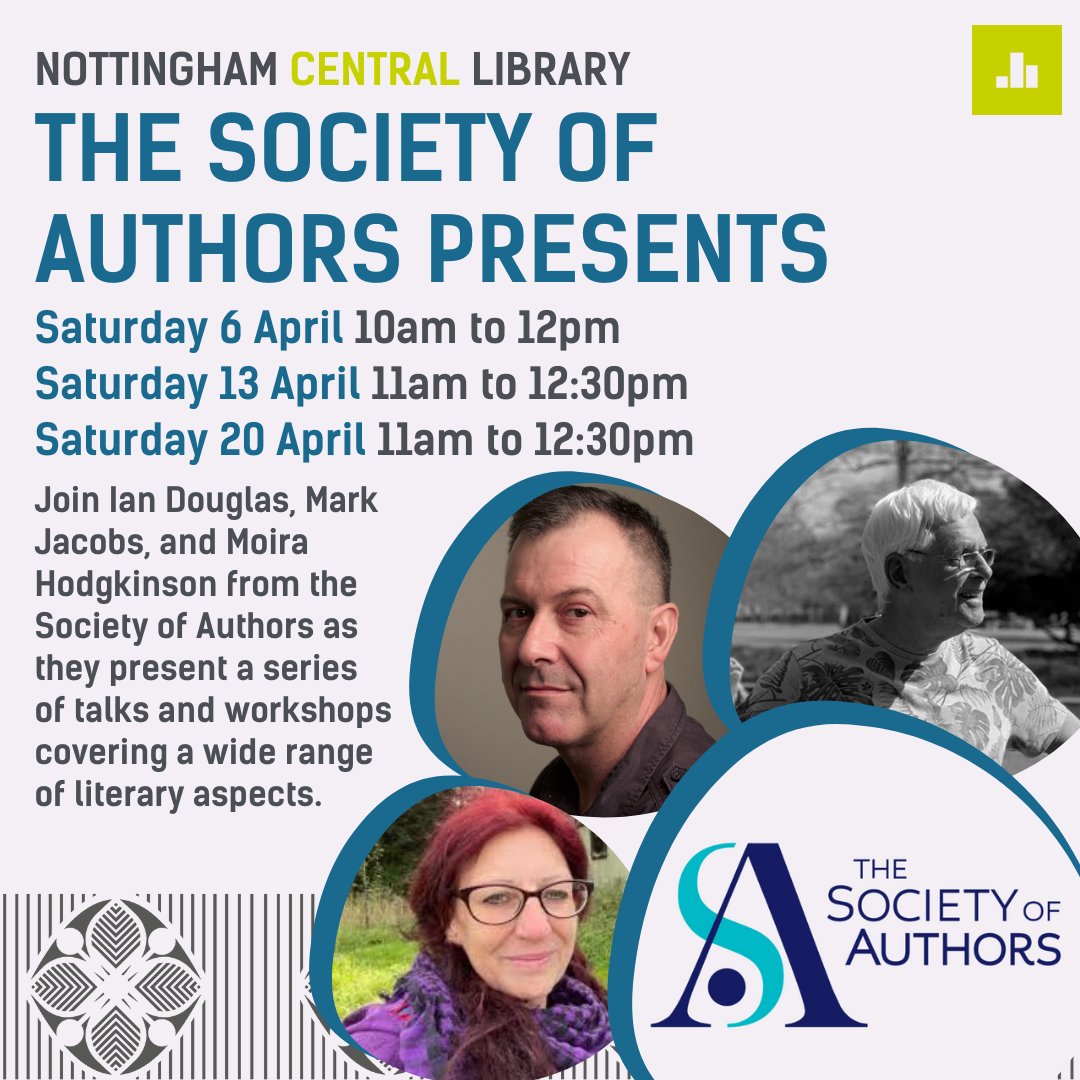🗣️Discover upcoming captivating workshops and talks at Nottingham Central Library in partnership with the Society of Authors for 2024. nottinghamcitylibraries.co.uk/society-of-aut…