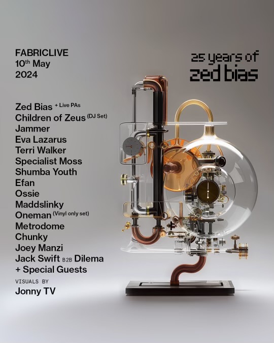 Zed Bias makes his long-awaited return to EC1 on May 10th. Marking nearly 7 years since his last appearance, we commemorate 25 years of his career with a full-venue takeover.

Expect a diverse array of Zed Bias classics, spanning UK Garage, two-step, UK Funky, breakbeat, and