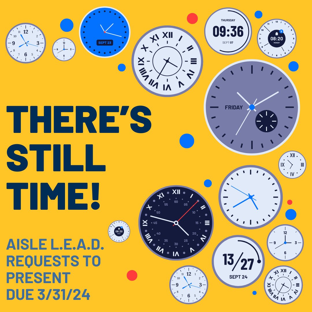 HURRY! HURRY! HURRY! Only a few days left to submit your Request to Present at the 2024 AISLE L.E.A.D. Conference. Help make our conference a great one! Submit form by 3/31/24: bit.ly/aisleLEADprese… #AISLEd #AISLEd24