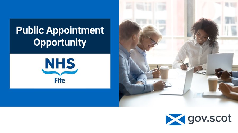 * CLOSES TODAY* The Cabinet Secretary for NHS Recovery, Health and Social Care is seeking to appoint a new member to the Board of NHS Fife. Please see link for more information: bit.ly/3x6NY1b @goodmovesjobs @nhsfife @changingthechem @scvotweet