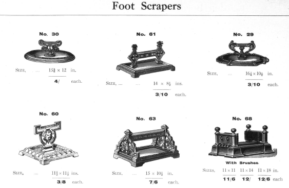 Do you live in a historic building with a foot scraper? If so, maybe it came from the Falkirk General Catalogue [1930]. No. 68 with brushes looks like it could clean the dirtiest of boots... ow.ly/VxOh50R2gX8