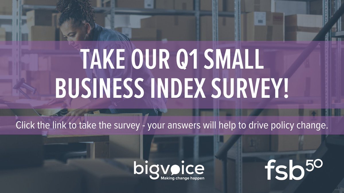 📣 Calling all small businesses! Our latest Small Business Index survey is live. Take the survey and help to form our future policy recommendations to key decision-makers: fsbbigvoice.co.uk/SBI2024Q1 #SmallBusinessBigVoice