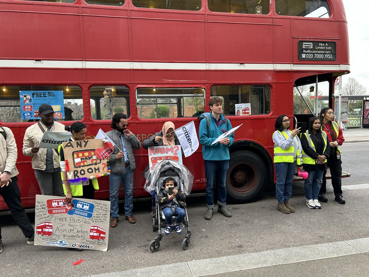 We’ve just boarded the bus in E17 with <a href="/WfCitizens/">WFCitizens</a> together with <a href="/telcocitizens/">TELCO CITIZENS</a> <a href="/Nlondoncitizens/">North London Citizens</a> #roomonthebus4us #londonforeveryone