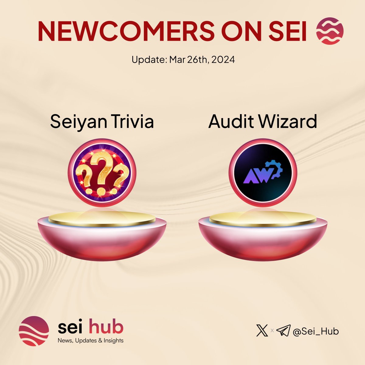 🔴💨 A hearty welcome to the latest additions to the #Sei ecosystem, #Seiyans! 🚀 Eager to see the paths we'll forge with the new members: @SeiyanTrivia @audit_wizard #SeiNetwork #Defi $SEI