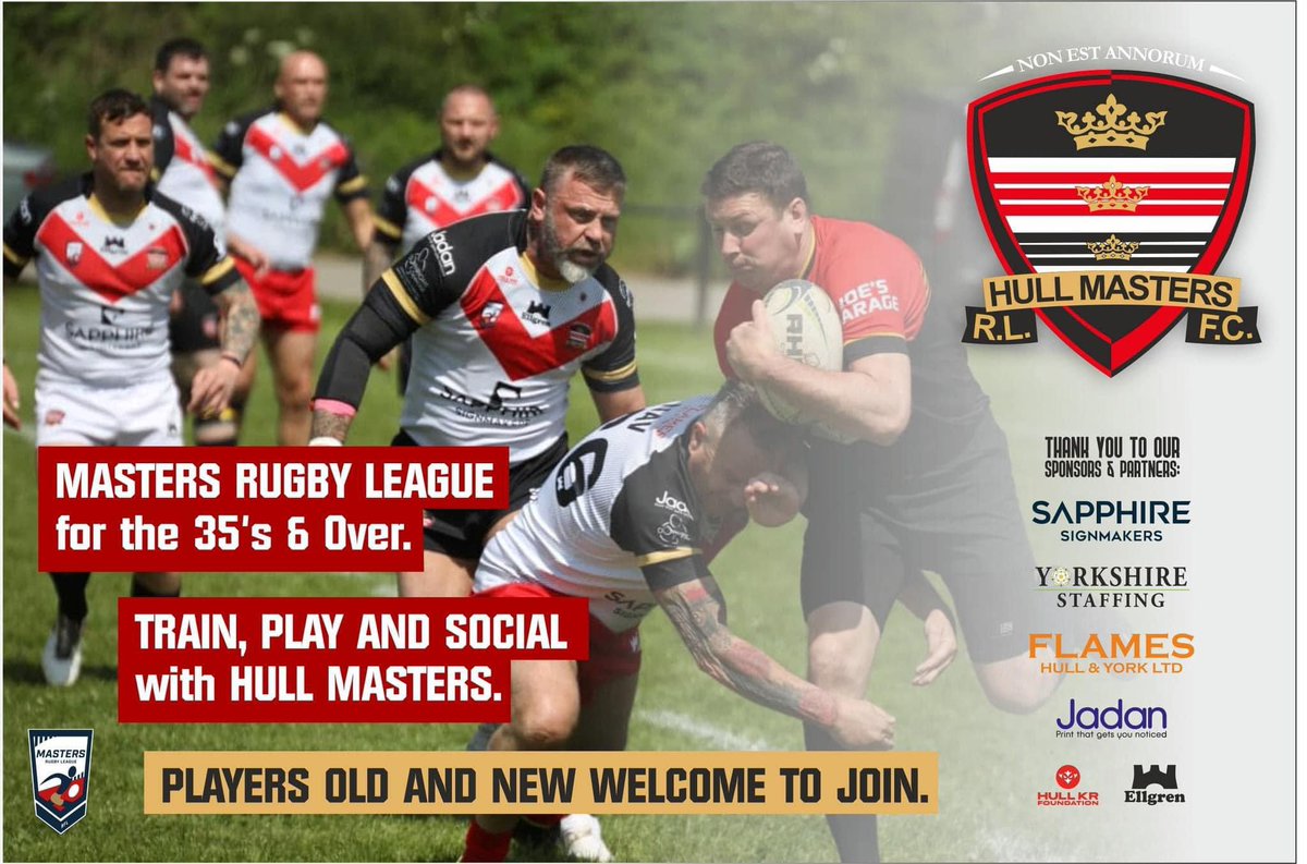 🔴⚫This Sunday🔴⚫ 🏉Training / Fitness / Red Shorts ➡️ Sunday 31st March 🐣 🏟Rosemead Street - East Hull ARLFC 🕐 11:00am till 12 Noon - NEW TIME 🕐 🚹 Players Old and New Welcome #HullMasters24