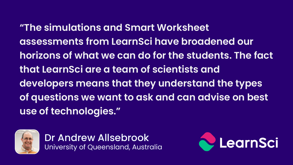 LearnSciHQ's tweet photo. Dr. Allsebrook @amadownunder from @UQ_SCMB introduced LabSims to pre-lab activities, allowing students to explore concepts before lab sessions. Automatic marking meant reduced pressure on demonstrators, and more timely feedback for students🙌

Read more → https://t.co/0bfzj8wtUL https://t.co/MYHXa8ttVQ