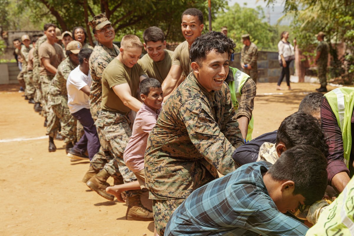 #Marines assigned to the 15th Marine Expeditionary Unit and #Sailors assigned to the amphibious transport dock USS Somerset (LPD 25) participated in a community relations event during Exercise Tiger TRIUMPH in Visakhapatnam, India.