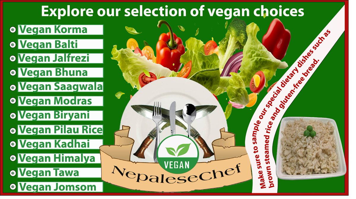 NepaleseChef's tweet photo. Check out our array of vegan options! 🌱 #VeganChoices #PlantBased #HealthyEating https://t.co/EtIOc7fDXt