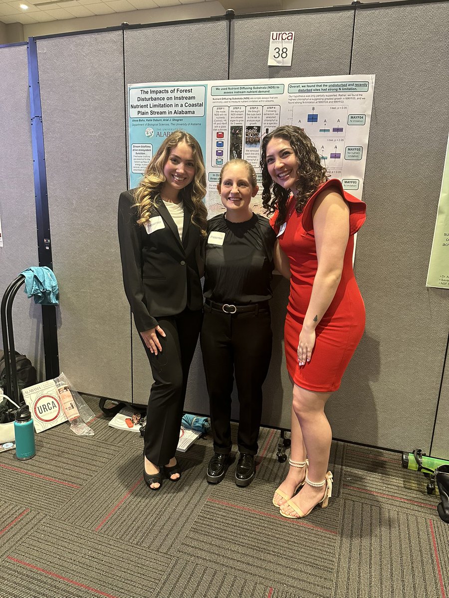 <a href="/ShogrenLab/">Shogren Lab</a> wundergrads Katie, Sarah, and Alexa did a stellar job presenting their research from the Oakmulgee at URCA! 💧💙🌲