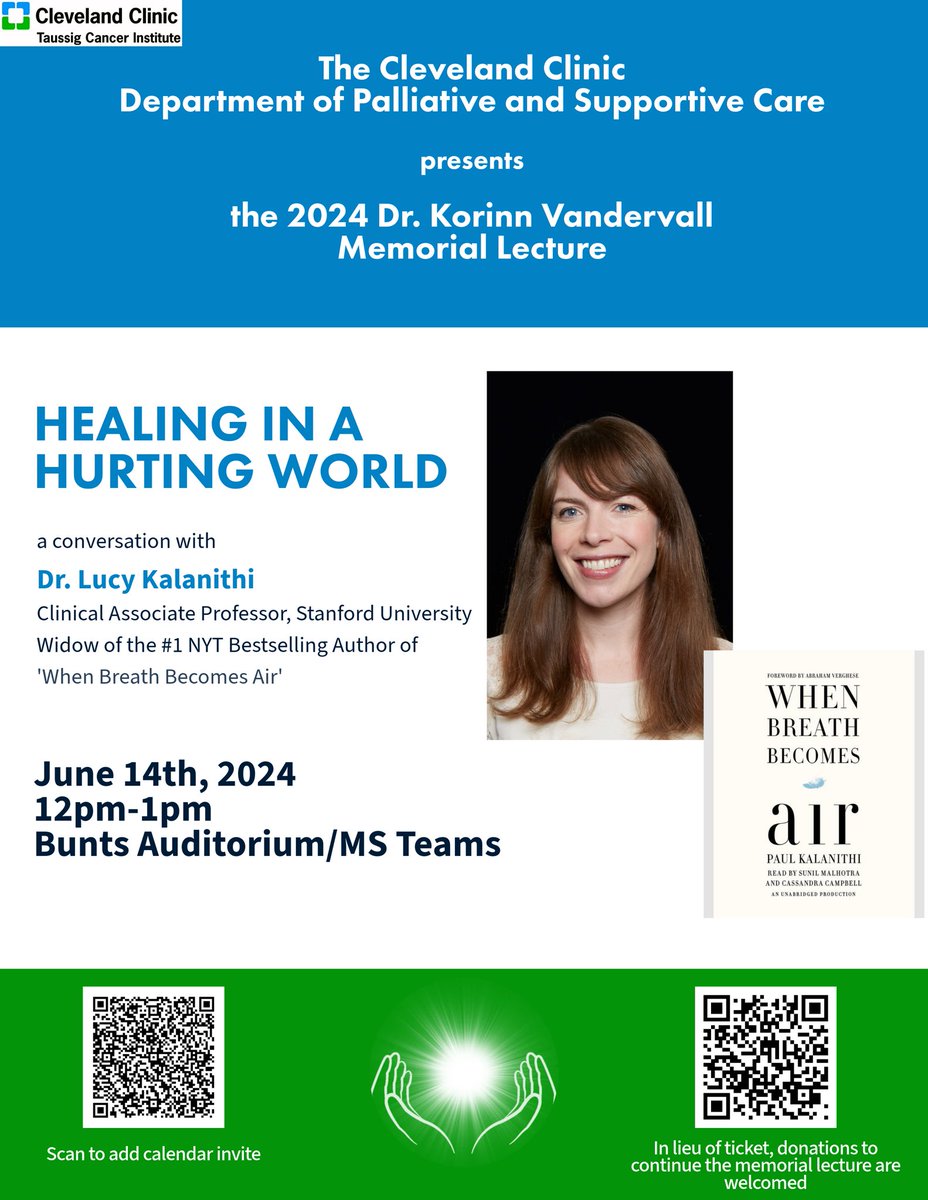 Save the date! 
So excited to share that @rocketgirlmd will be joining us in Cleveland for this 2024 Dr. Vandervall Memorial Grand Rounds. 
The lecture (MS Teams) is open to the public. Come join us! #hapc24 #hapc #supportiveoncology #oncology #MedEd #narrativemedicine