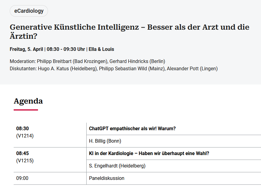 SandyEngelh's tweet photo. Next week Friday, April 5th, I will show some examples from our research on #generative #AI in cardiology.
Expect some more content on #VisionLLMs, #multi-#modal #AI and also #federated #learning. Looking forward to the discussions! @YoungDgk @DGK_org #DGKJahrestagung2024 https://t.co/0gzI1eaRvZ