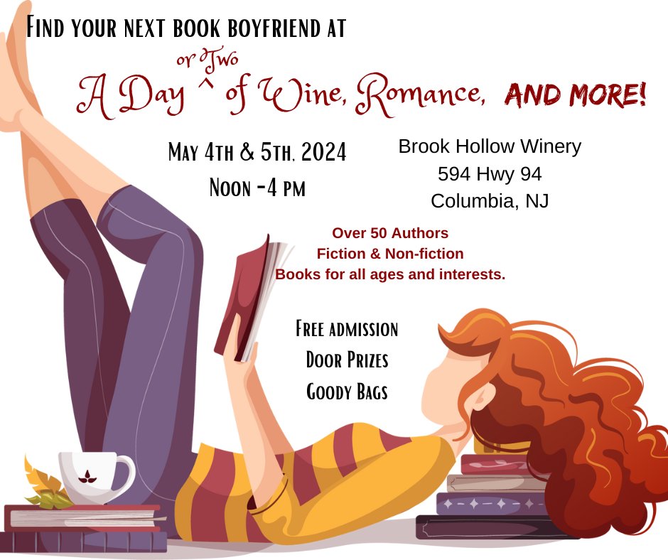 This event is FREE so come and drop by! See you this weekend. Details can be found here: adayofwineromanceandmore.com #morriscountynj #NJevents #books #Authors #booksigning #events