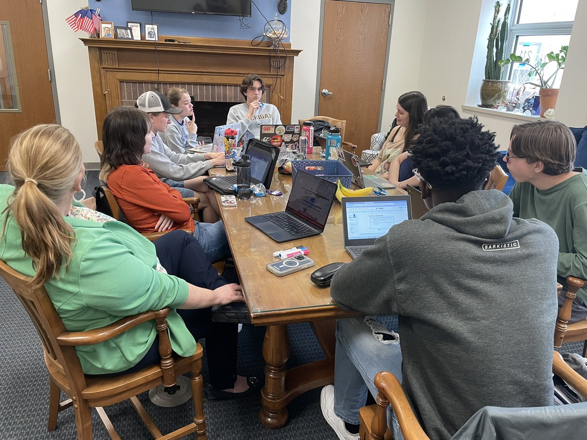 There is nothing more exciting than seeing our kids lead. This is Mrs. Huffman facilitating the student principal advisory board at our high school. #mrhstrong