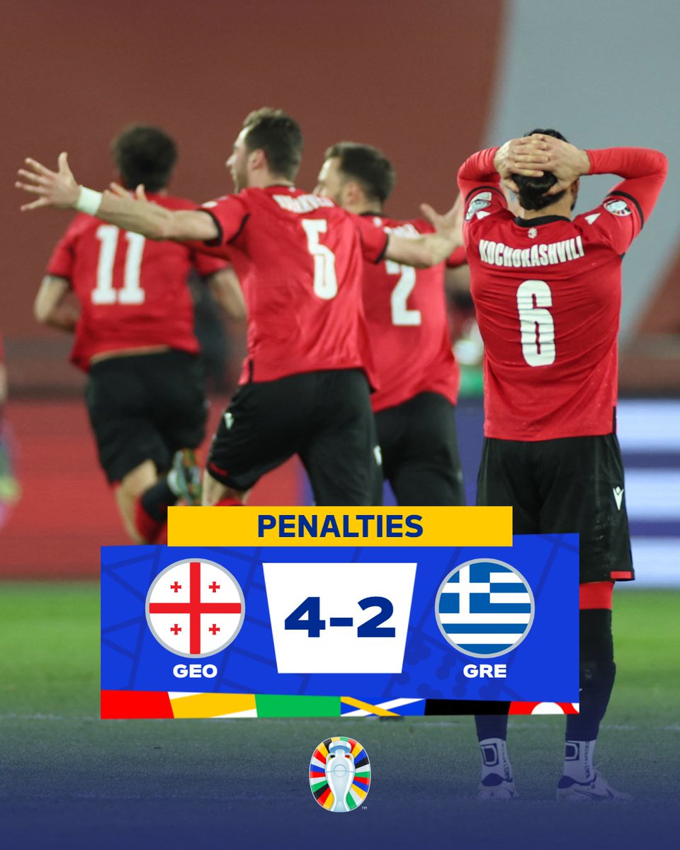 A dramatic play-off final win for Georgia! 🇬🇪 #EURO2024