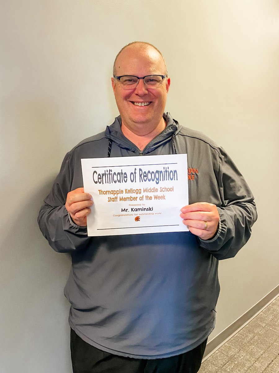 tkschools's tweet photo. Congratulations Mr. Kaminski - TKMS Staff Member of the Week! Mr. Kaminski is described by students as nice, helpful and friendly! His class is a fun place to be. Mr. Kaminski is understanding and students love to be with him! Thank you, Mr. Kaminski for being #TKSTRONG! https://t.co/EmWIfcb0vB