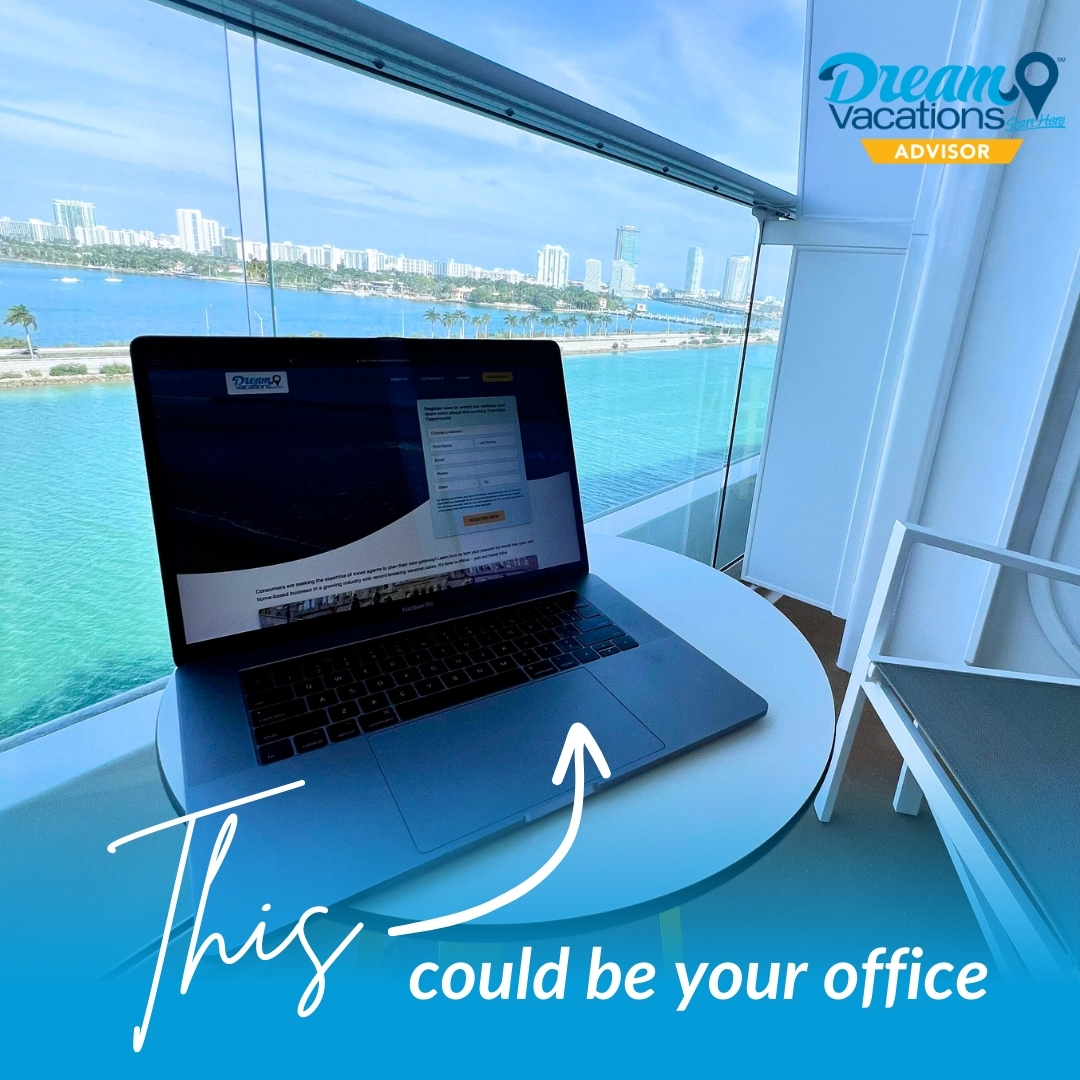 When you become a Dream Vacations travel advisor, you gain the tech tools and flexibility to work from anywhere. If exploring the world is your passion, this is an incredible way to earn money while doing it! #DreamVacationsAdvisor #WorkFromAnywhere