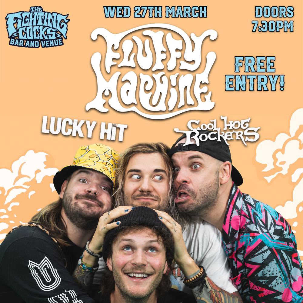 Tomorrow night we are rocking out @FightingCocks66 with our besties @fluffy_machine 🍻 This is now free entry show thanks to the @musicvenuetrust #itstartedhere campaign! So come out to party, tell your friends to come out to party. Let’s support local venues & local bands 🥳🎉