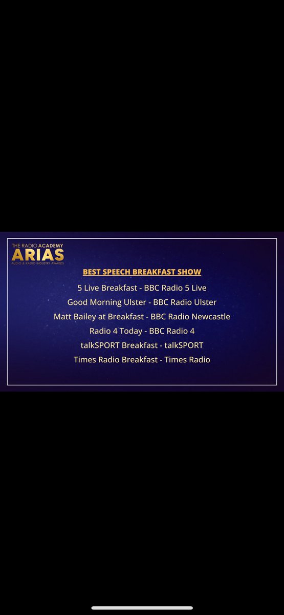 Quite a few nominations for @TimesRadio in the #ARIAS including this one !