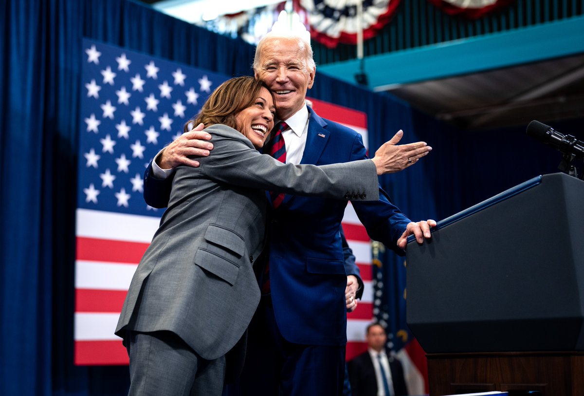 .@POTUS and @VP embrace following their remarks on protecting and strengthening the Affordable Care Act, in Raleigh, NC.